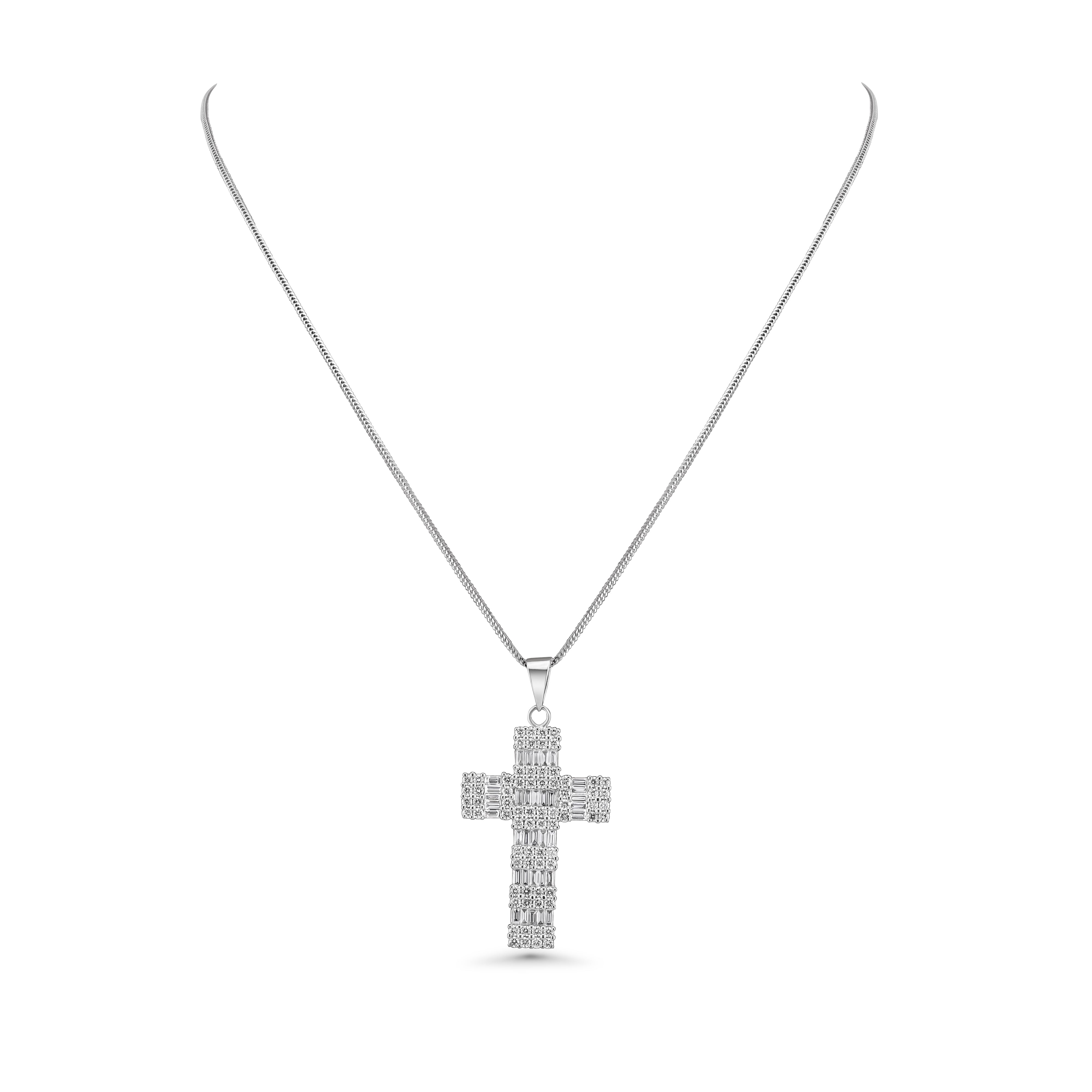 BAGUETTE DIAMOND CROSS