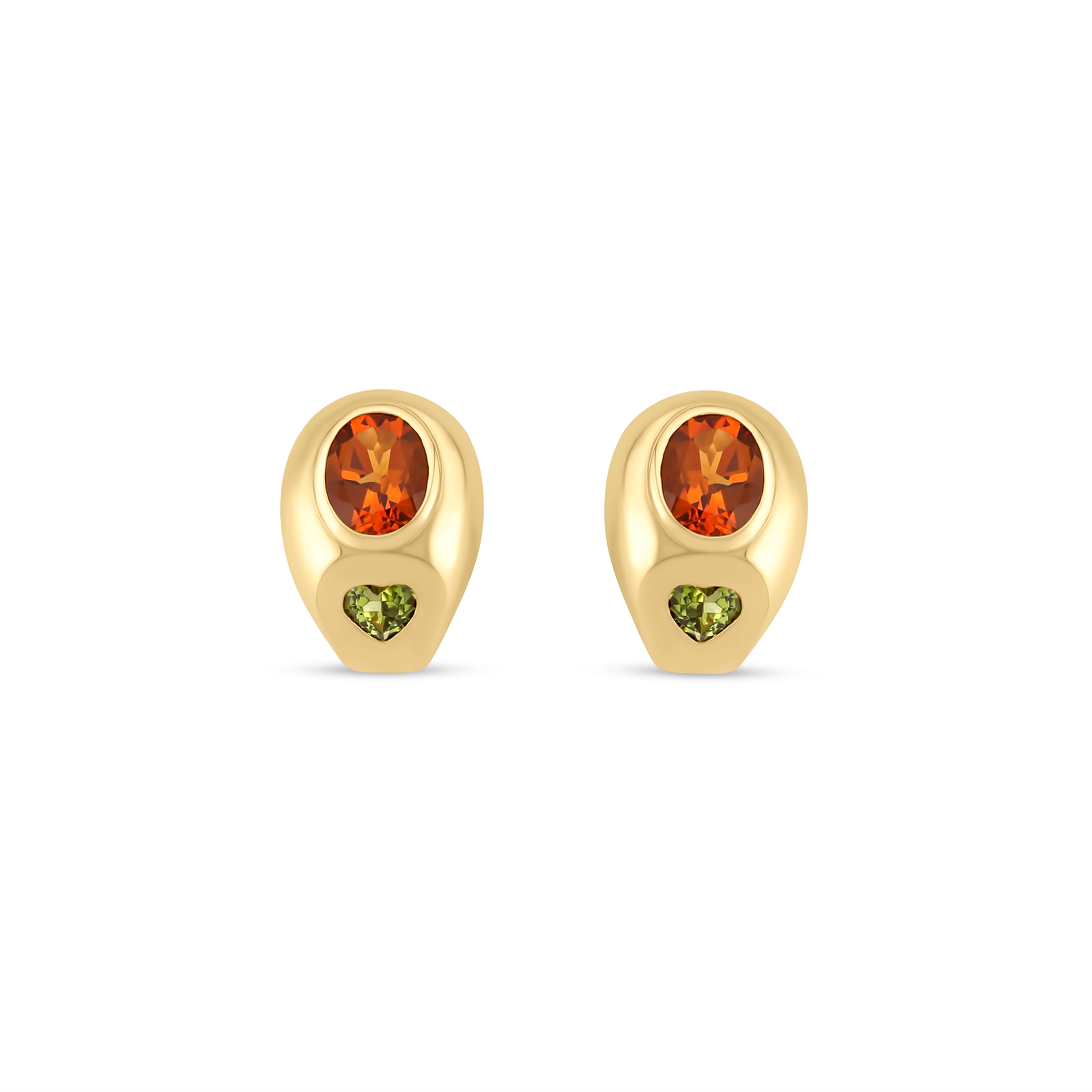 CITRINE AND PERIDOT STUD EARRINGS