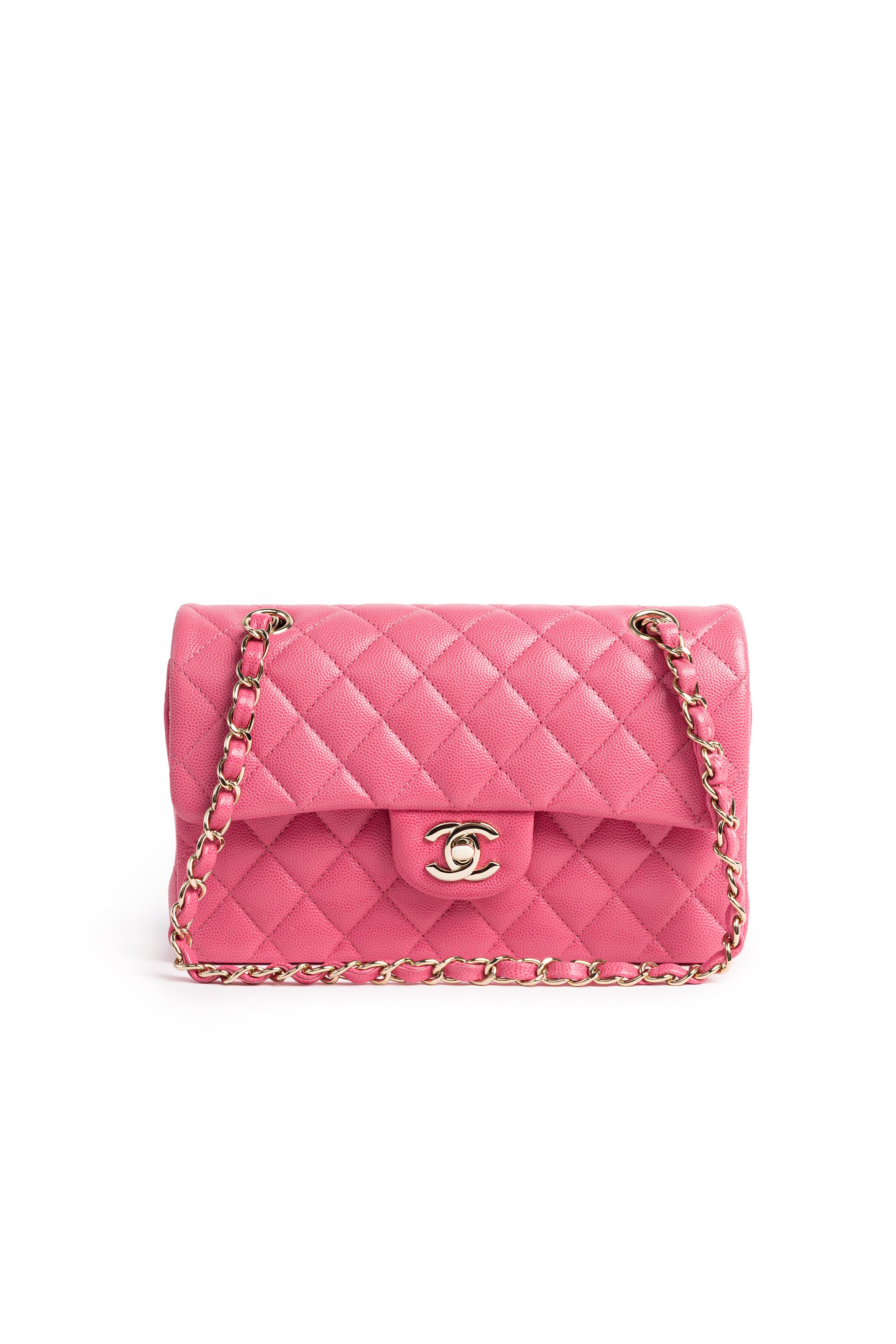 CHANEL CLASSIC DOUBLE FLAP - MEDIUM PINK CAVIAR