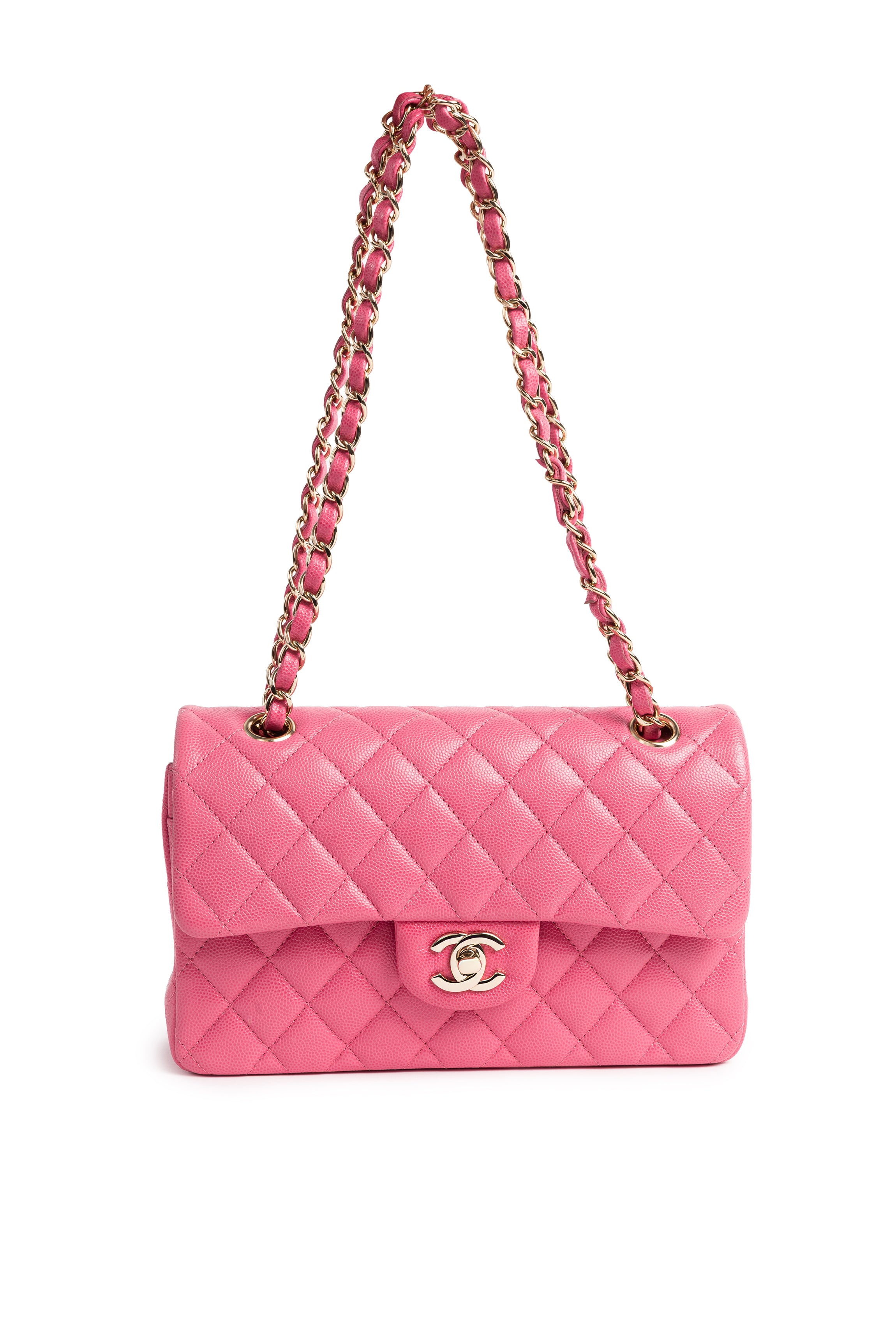 CHANEL CLASSIC DOUBLE FLAP - MEDIUM PINK CAVIAR