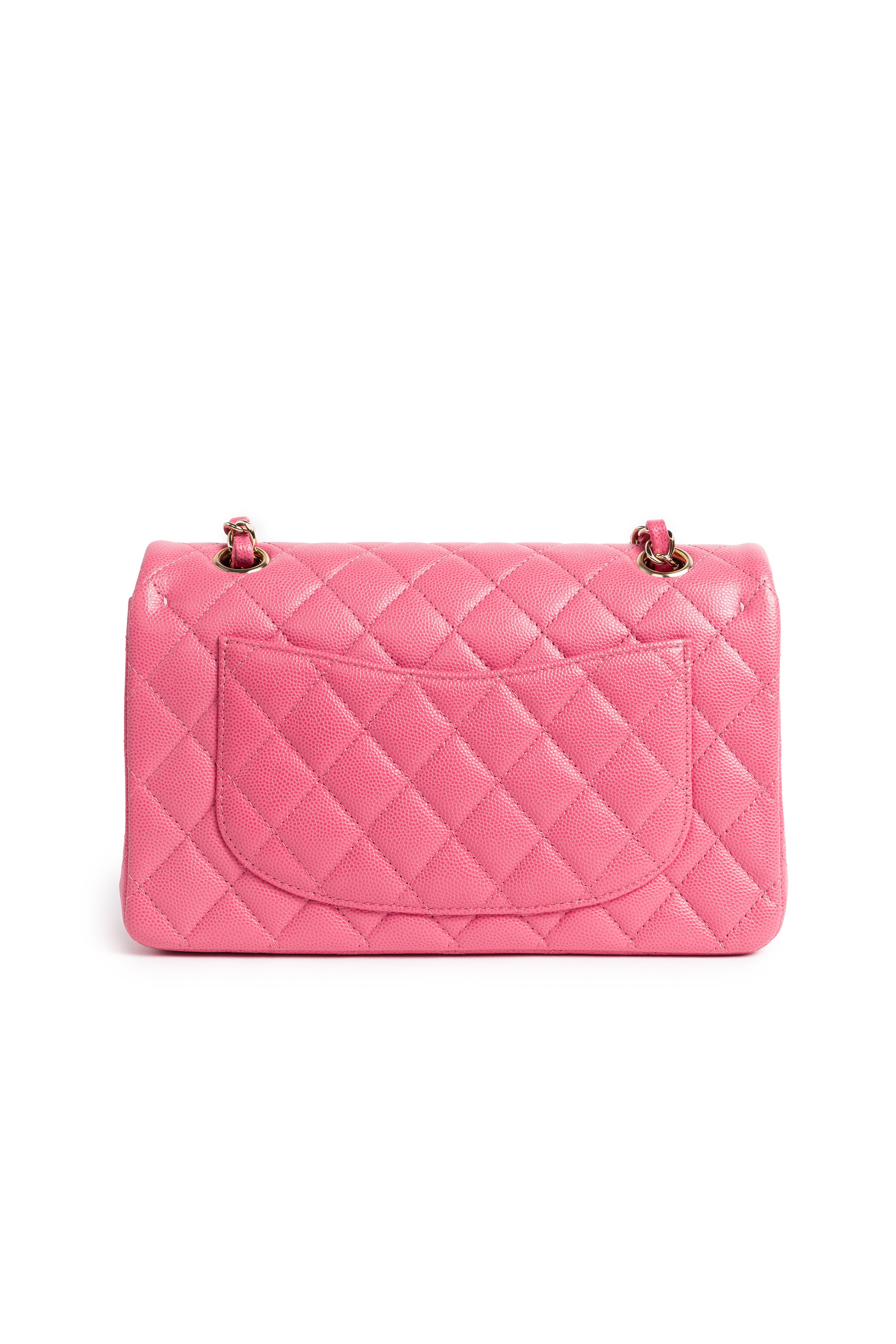 CHANEL CLASSIC DOUBLE FLAP - MEDIUM PINK CAVIAR