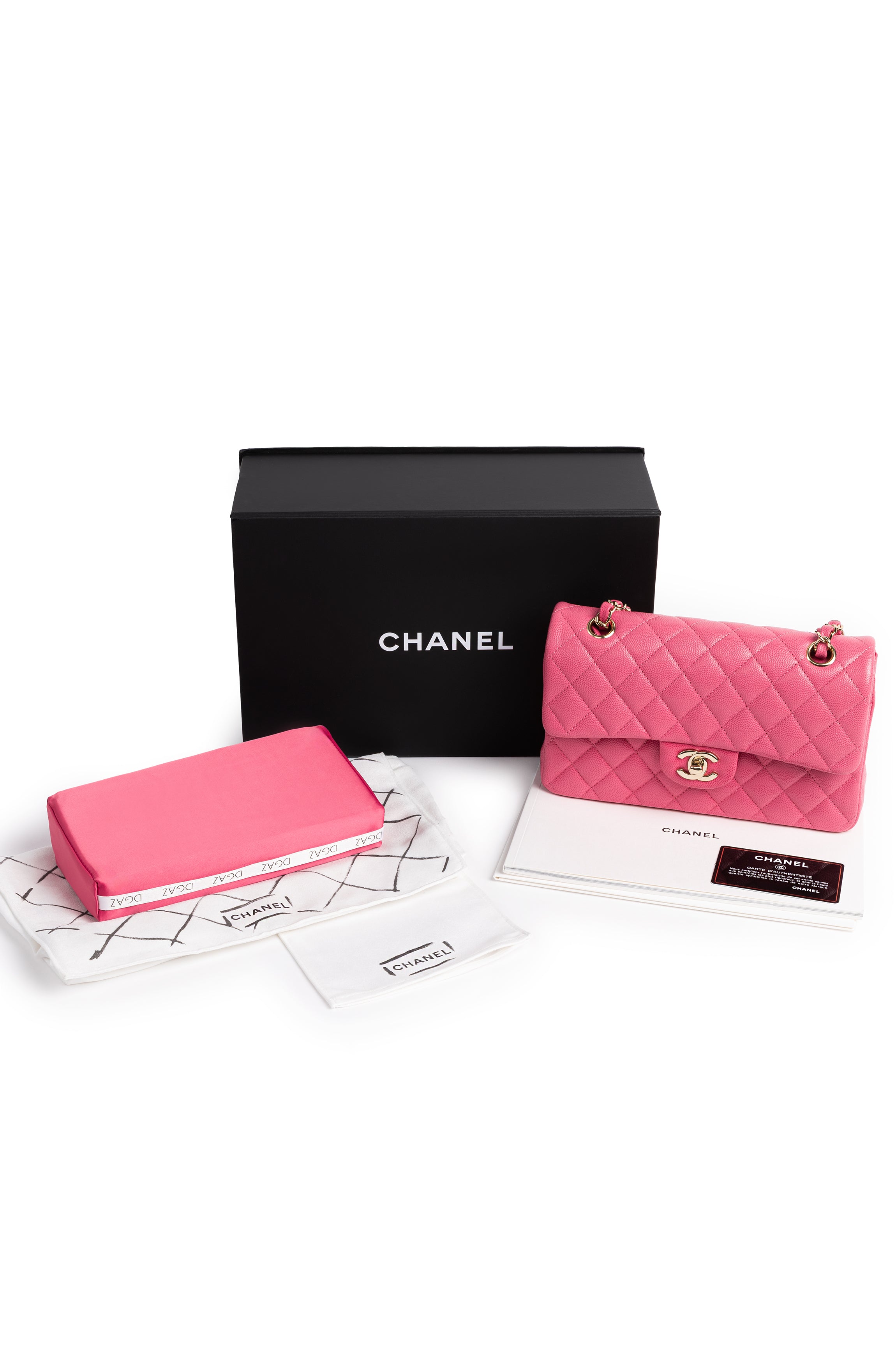 CHANEL CLASSIC DOUBLE FLAP - MEDIUM PINK CAVIAR