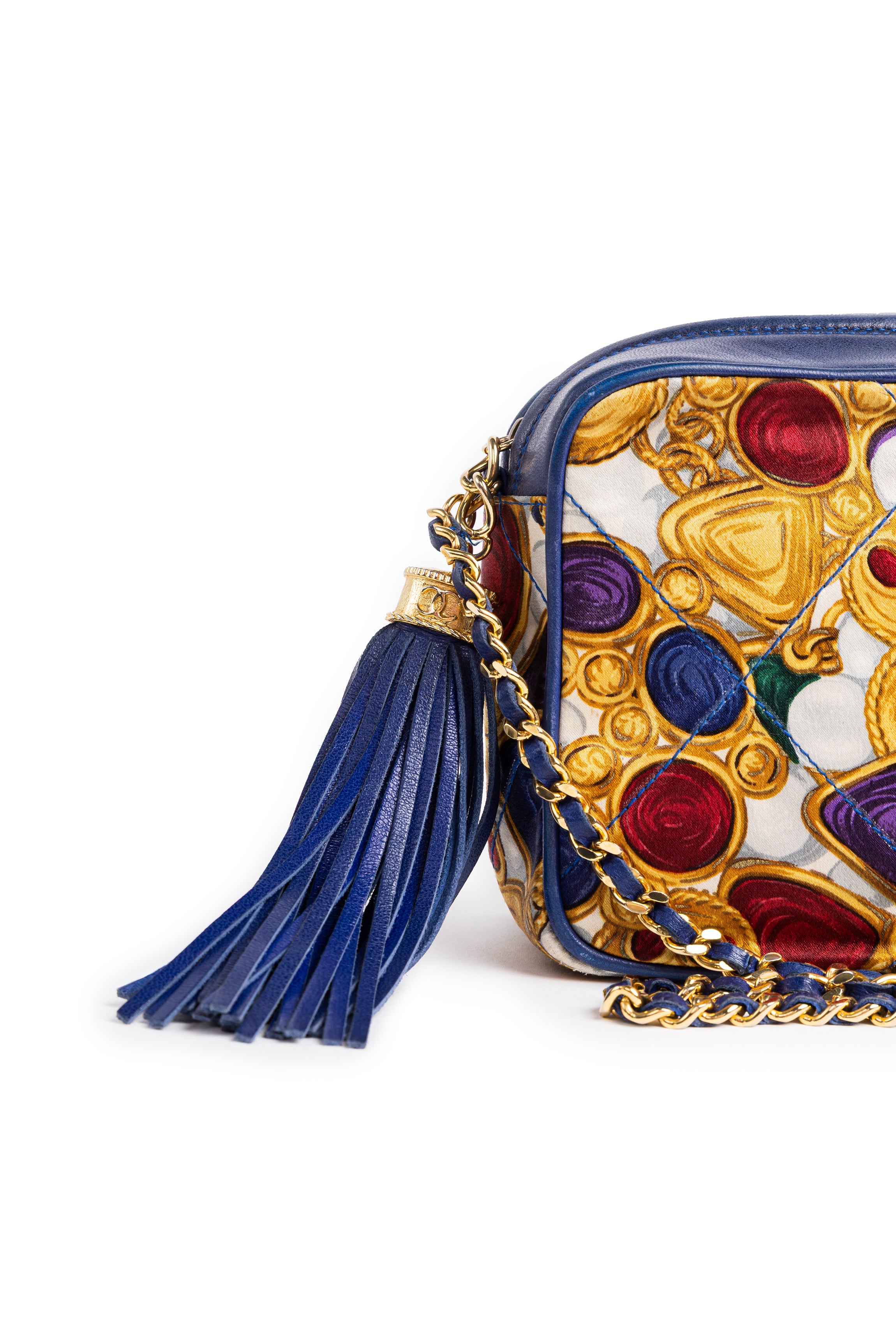 GRIPOIX: CHANEL SILK CROSSBODY BAG