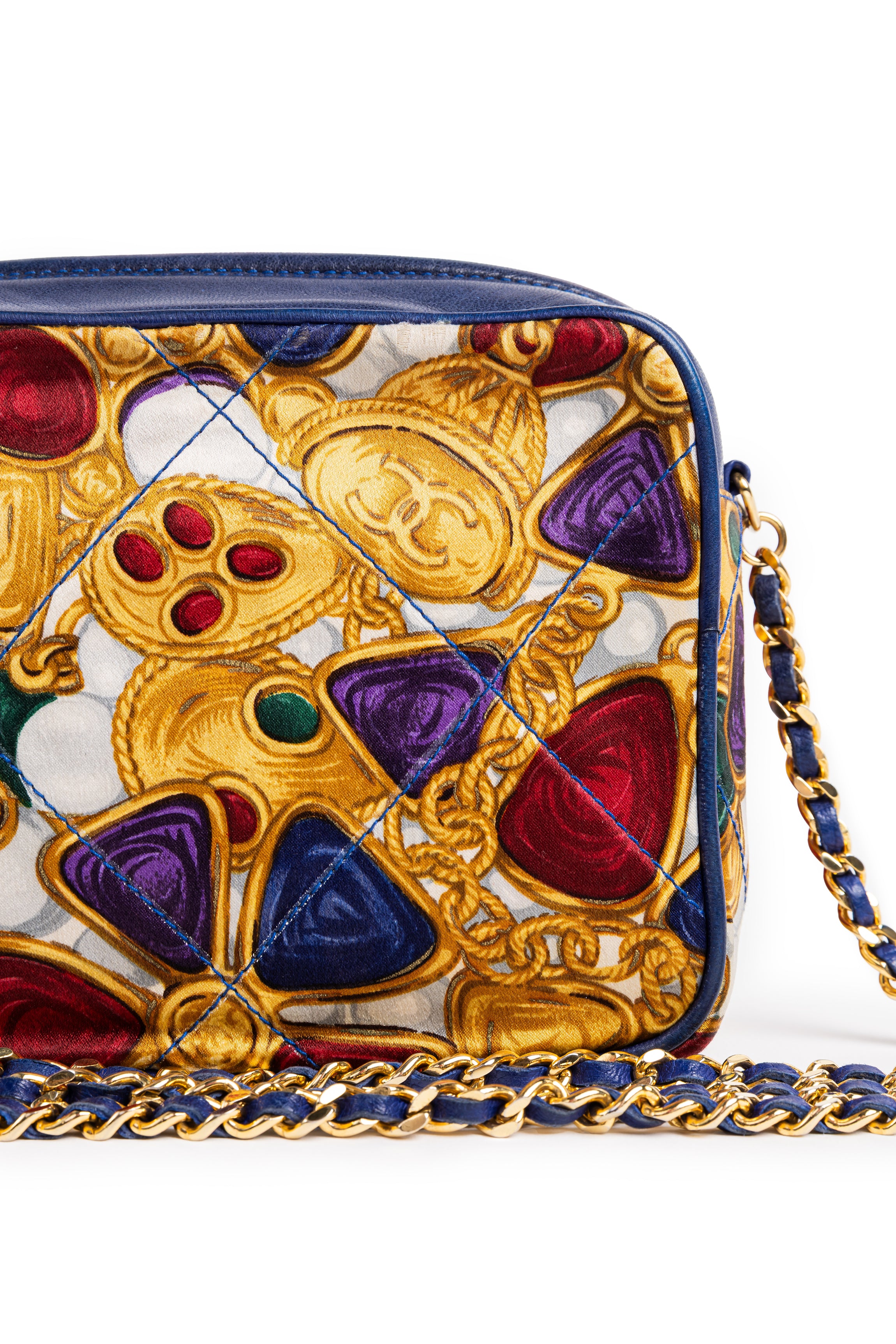 GRIPOIX: CHANEL SILK CROSSBODY BAG
