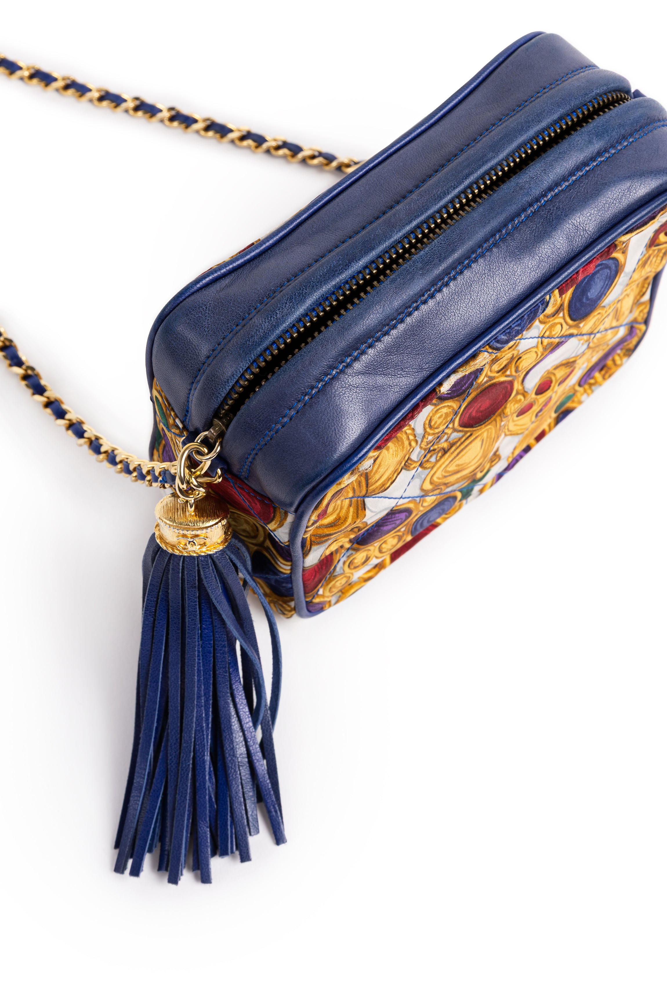 GRIPOIX: CHANEL SILK CROSSBODY BAG