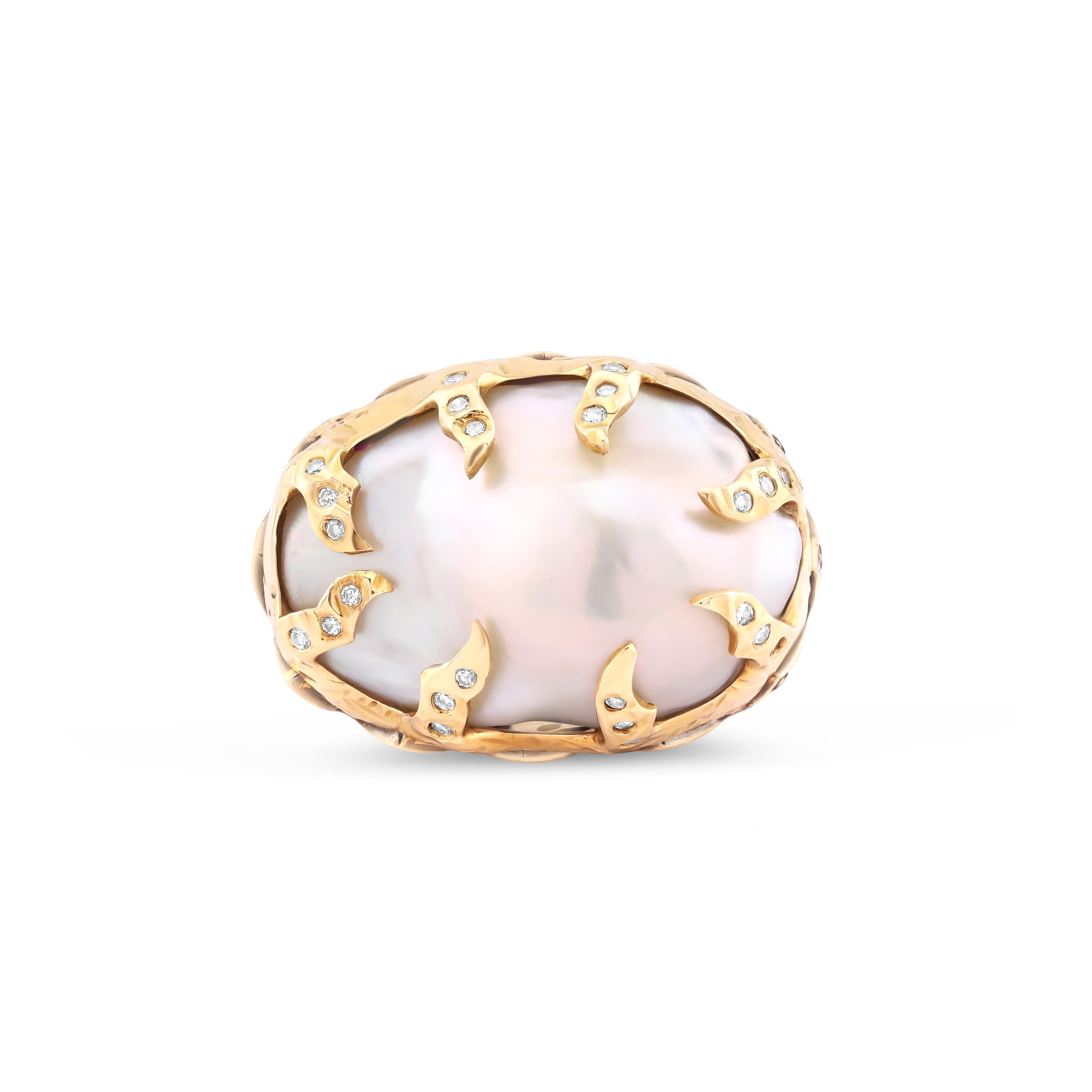 1970'S VINTAGE MOTHER OF PEARL RING